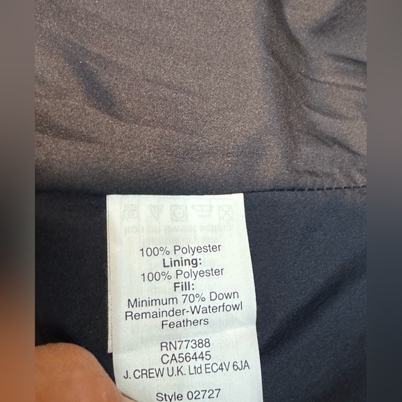 Small down filled feather puffer vest j crew blue white striped Vest Quilted - Picture 10 of 11